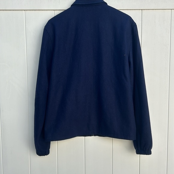 Qilo Wool Blend Navy Blue Coat Full Zip Jacket Size Medium Fall Winter Luxury - Picture 8 of 9